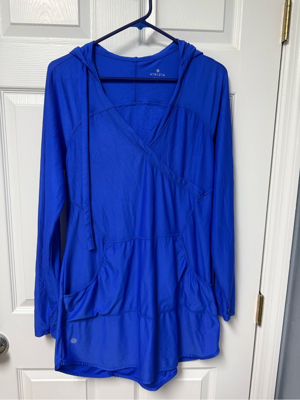 Athleta Electric Blue Long-Sleeve Hooded Tunic